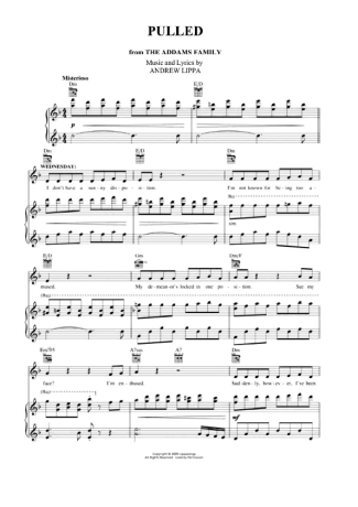 A Família Adams  score for Piano