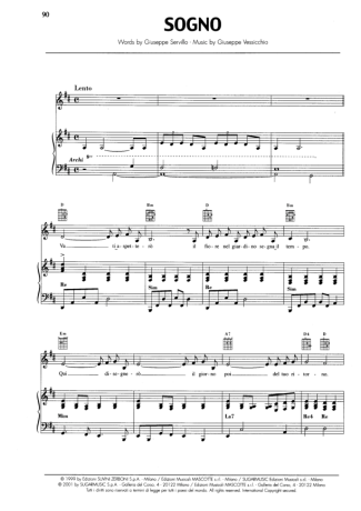 Andrea Bocelli Sogno score for Piano
