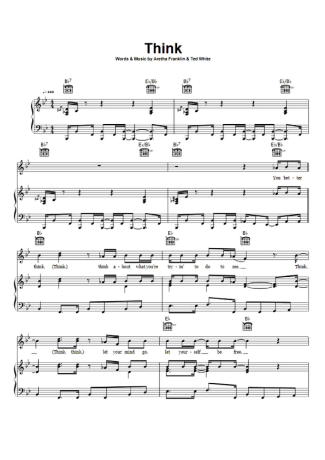 Aretha Franklin  score for Piano