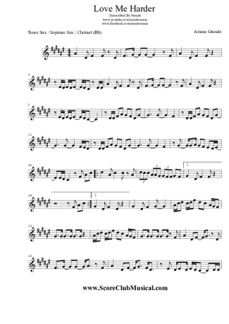 Ariana Grande  score for Tenor Saxophone Soprano (Bb)