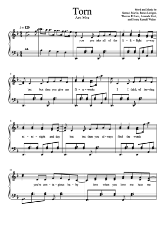 Ava Max  score for Piano