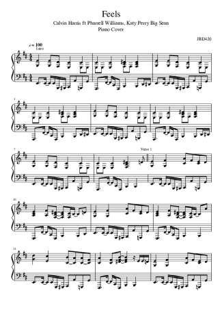 Calvin Harris  score for Piano