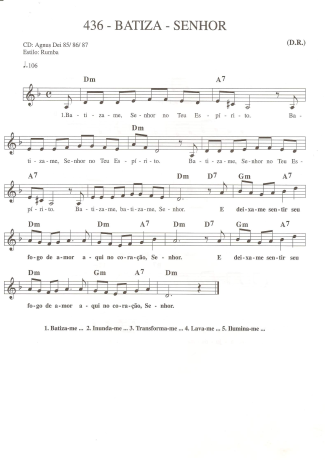 Catholic Church Music (Músicas Católicas) Batiza Senhor score for Keyboard