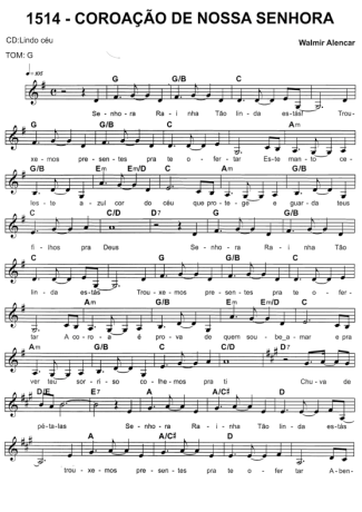 Catholic Church Music (Músicas Católicas) Coração De Nossa Senhora score for Keyboard
