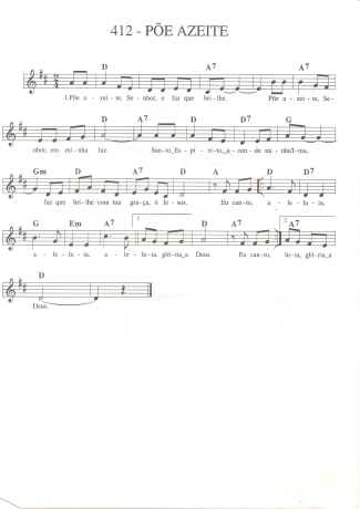 Catholic Church Music (Músicas Católicas) Põe Azeite score for Keyboard