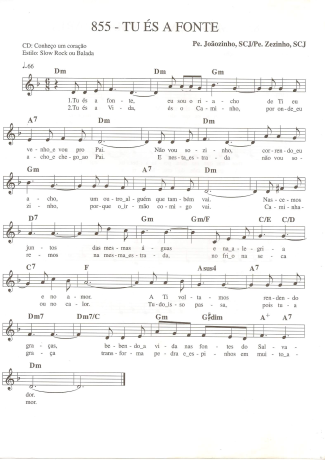 Catholic Church Music (Músicas Católicas) Tu És a Fonte score for Keyboard