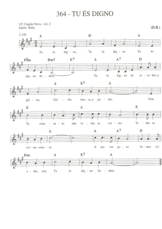 Catholic Church Music (Músicas Católicas) Tu és Digno score for Keyboard