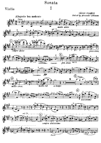 Cesar Franck Violin Sonata score for Violin