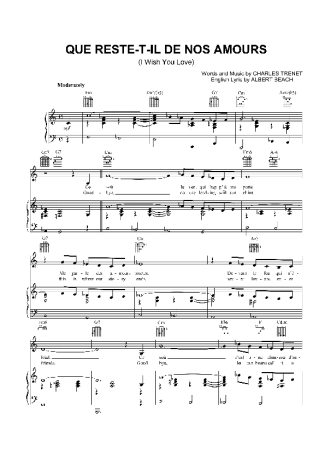 Charles Trenet  score for Piano