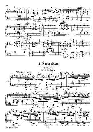 Chopin 3 Ecossaises Op.72 No.3 score for Piano