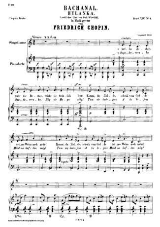Chopin Bachanal score for Piano