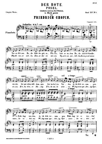 Chopin Der Bote Posel score for Piano