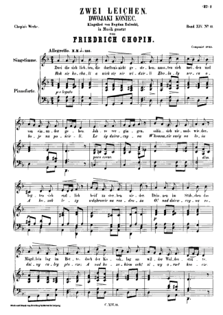 Chopin Zwei Leichen score for Piano