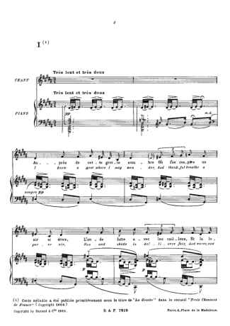 Claude Debussy Le Promenoir Des Deux Amants score for Piano