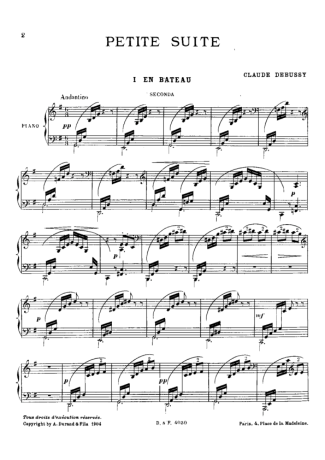 Claude Debussy Petite Suite score for Piano