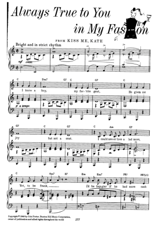 Cole Porter Always True To You In My Fashion score for Piano