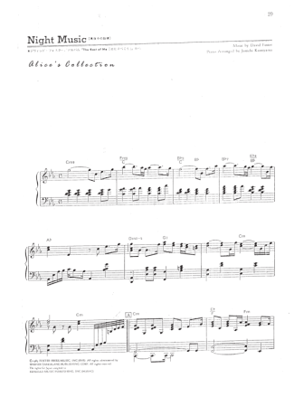 David Foster Night Music score for Piano