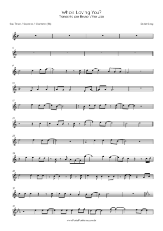 Dobie Gray Who´s Loving You score for Clarinet (Bb)