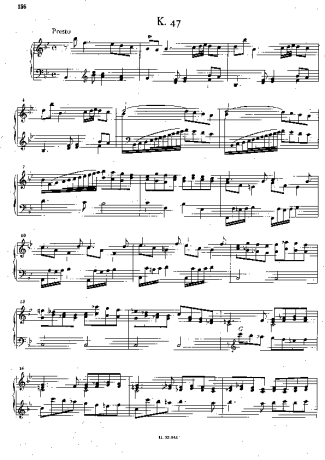 Domenico Scarlatti Keyboard Sonata In Bb Major K.47 score for Piano