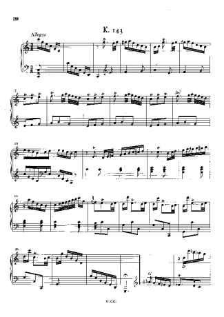Domenico Scarlatti Keyboard Sonata In C Major K.143 score for Piano