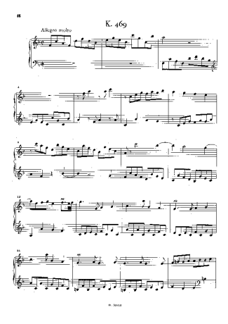Domenico Scarlatti Keyboard Sonata In F Major K.469 score for Piano