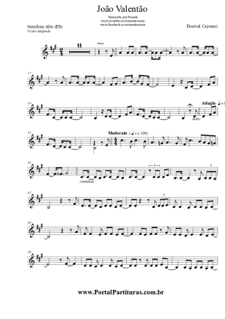 Dorival Caymmi  score for Alto Saxophone