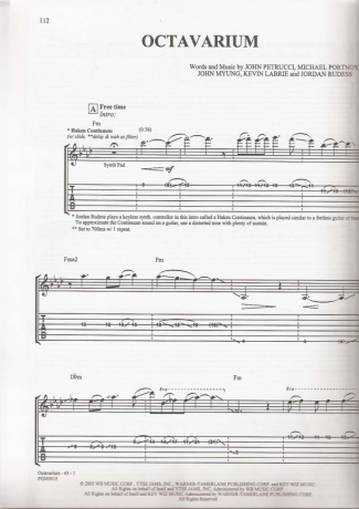Dream Theater Octavarium score for Guitar