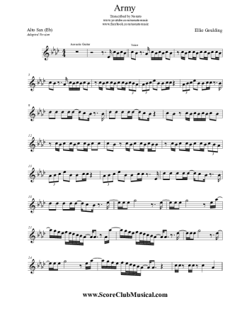 Ellie Goulding   score for Alto Saxophone