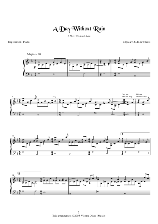 Enya  score for Piano