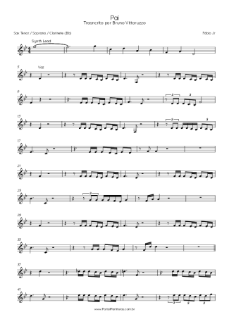Fábio Jr. Pai score for Tenor Saxophone Soprano (Bb)