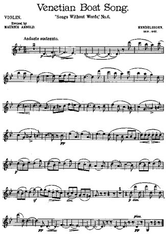 Felix Mendelssohn  score for Violin