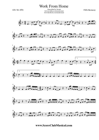Fifth Harmony  score for Alto Saxophone