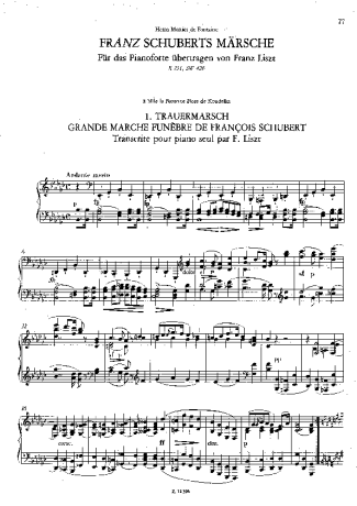 Franz Liszt 3 Märsche Von Franz Schubert S.426 score for Piano