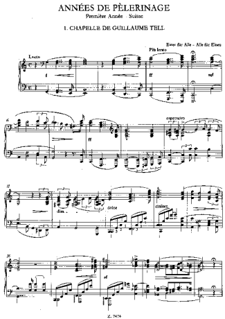 Franz Liszt Années De Pèlerinage I S.160 score for Piano