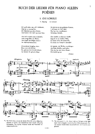 Franz Liszt Buch Der Lieder I S.531 score for Piano