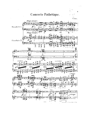 Franz Liszt Concerto Pathétique S.258 score for Piano