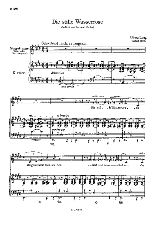 Franz Liszt Die Stille Wasserrose S.321 score for Piano