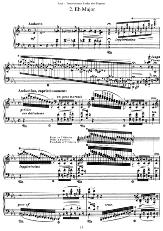 Franz Liszt Études D´exécution Transcendante D´après Paganini S.140 (Etude 2) score for Piano