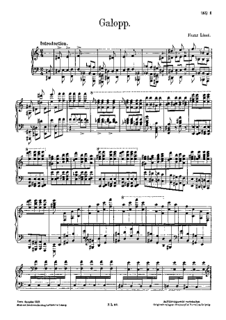 Franz Liszt Galop In A Minor S.218 score for Piano
