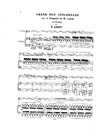 Franz Liszt Grand Duo Concertant Sur Le Le Marin S.128 score for Piano