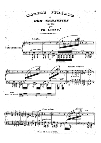 Franz Liszt Marche Funèbre De Dom Sébastien De Donizetti S.402 score for Piano