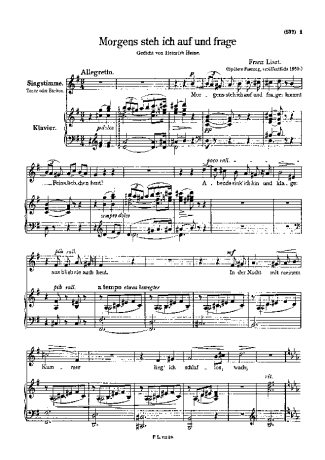 Franz Liszt Morgens Steh Ich Auf Und Frage S.290 score for Piano