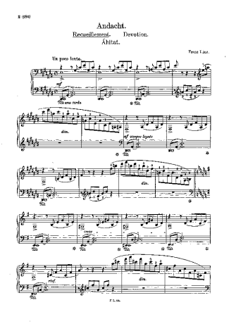 Franz Liszt Receuillement S.204 score for Piano