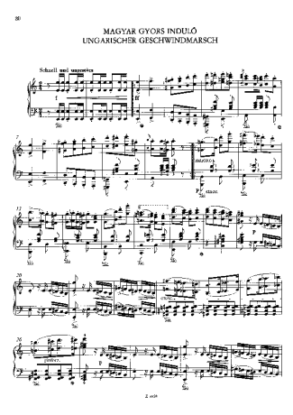 Franz Liszt Ungarischer Geschwindmarsch S.233 score for Piano