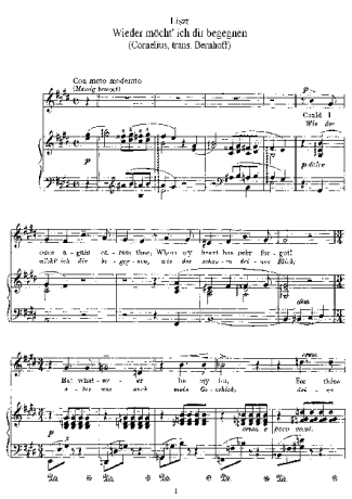 Franz Liszt Wieder möcht ich dir begegnen S.322 score for Piano