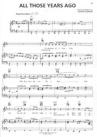 George Harrison  score for Piano