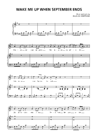 Green Day  score for Piano