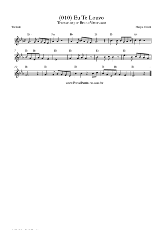 Harpa Cristã (010) Eu Te Louvo score for Keyboard