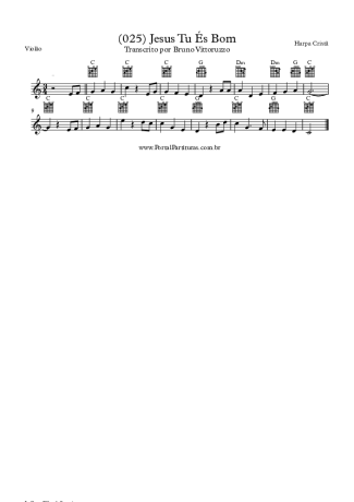 Harpa Cristã (025) Jesus Tu És Bom score for Acoustic Guitar