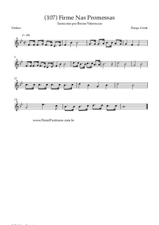 Harpa Cristã (107) Firme Nas Promessas score for Violin